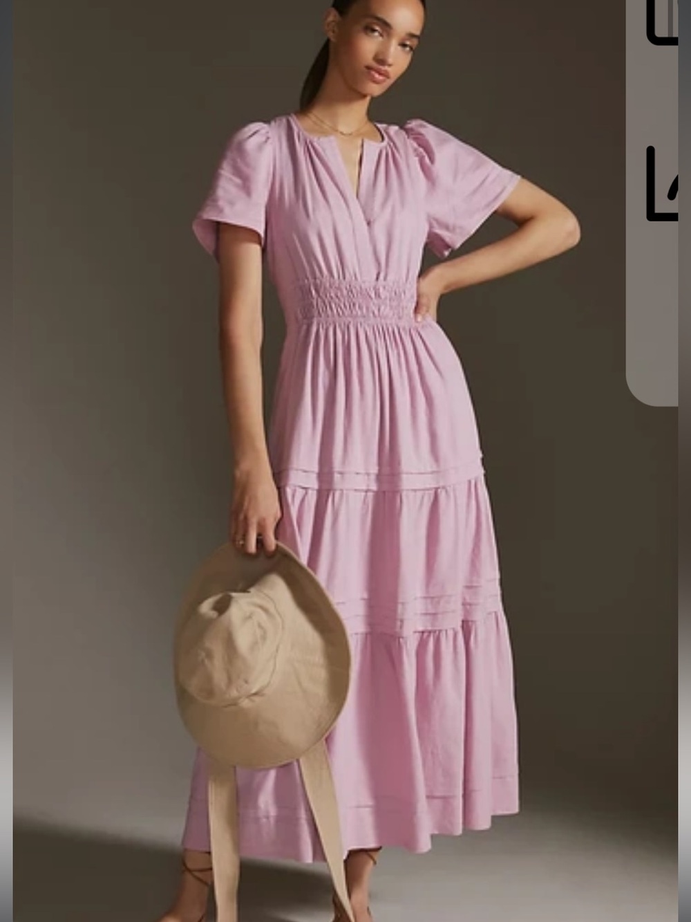 NWT Anthropologie Somerset Maxi Dress linen purple pink tiered